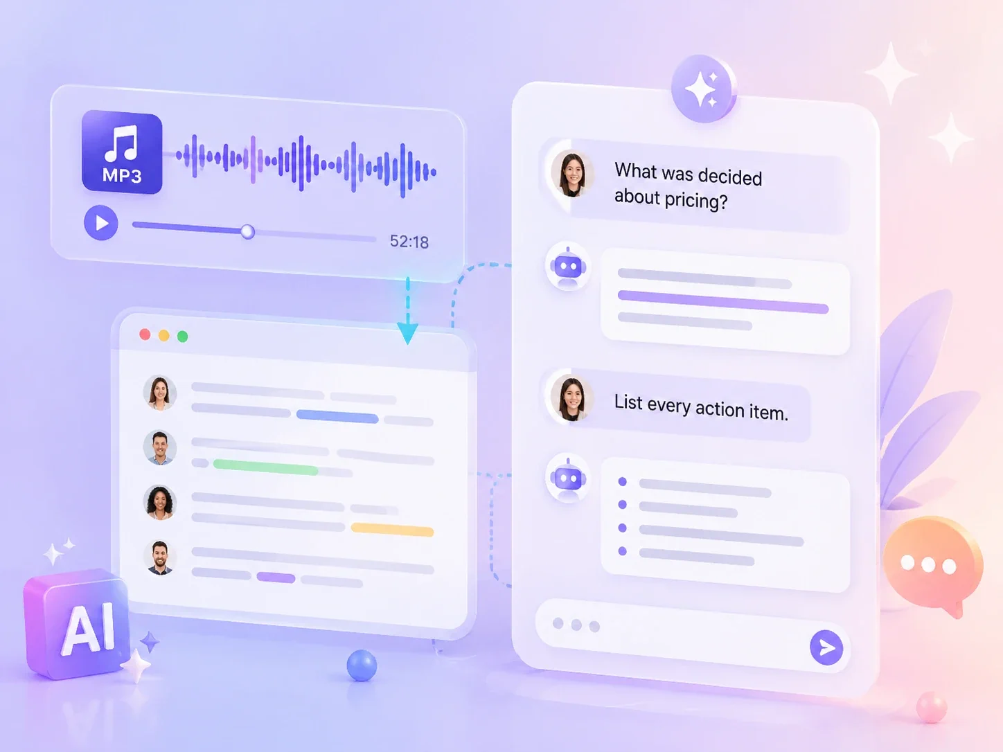 Ask Questions About Your MP3 Transcript