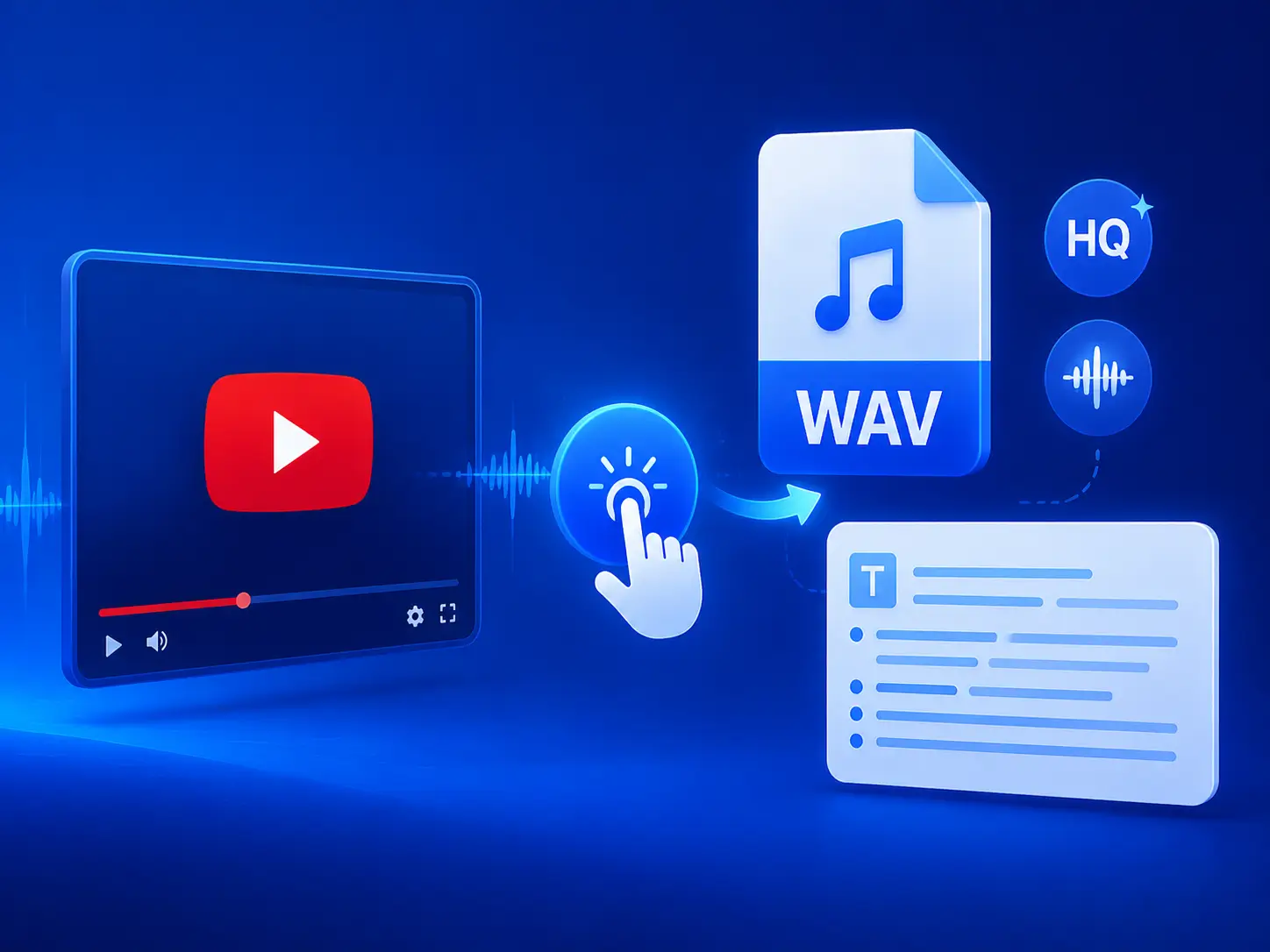 Convert HQ YouTube to WAV Audio Notes with A Single Click