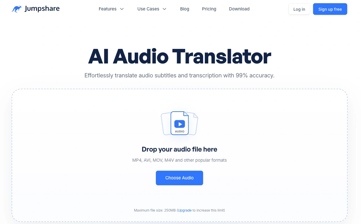 Jumpshare AI Audio Translator