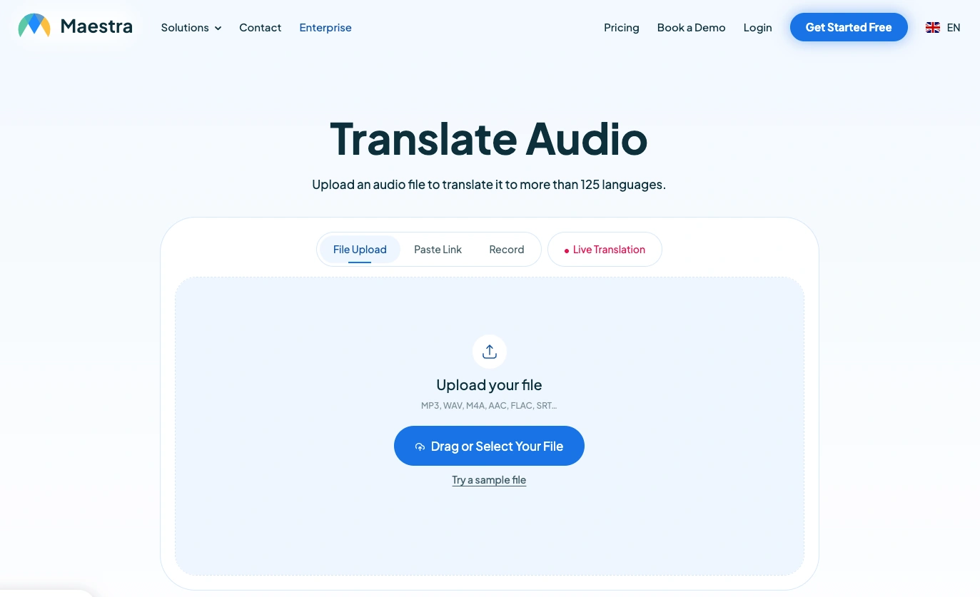 Maestra AI audio translation and editing