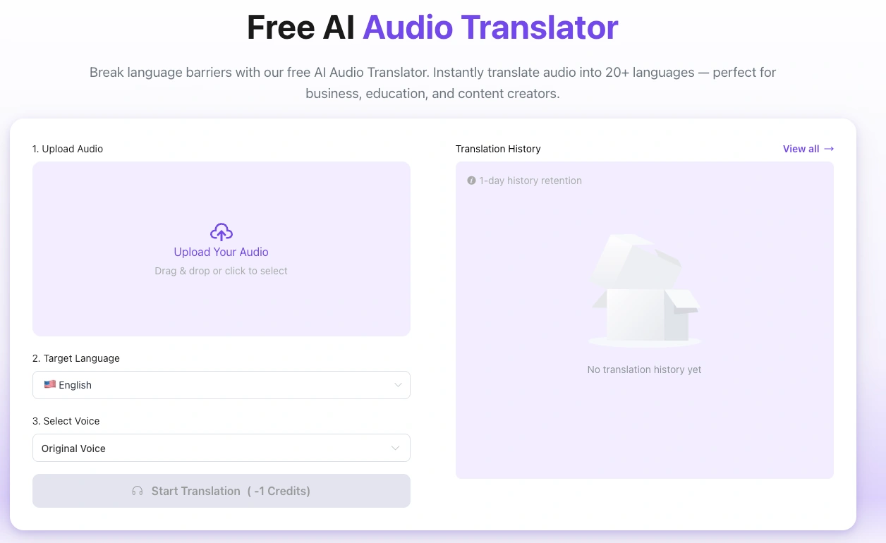 AI Dubbing translated audio output