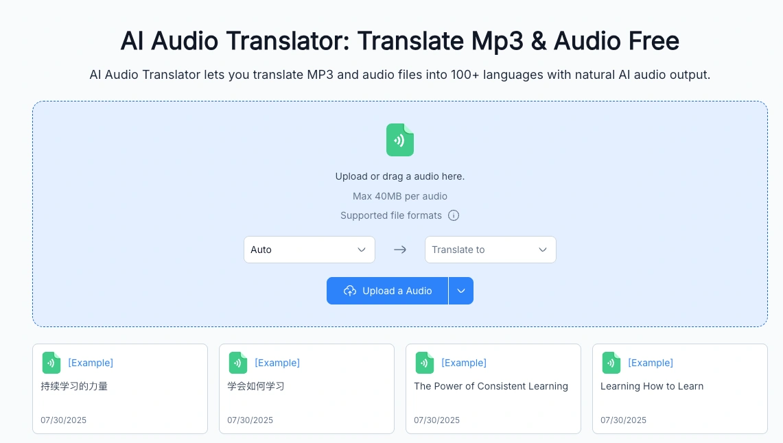 NoteGPT AI Audio Translator